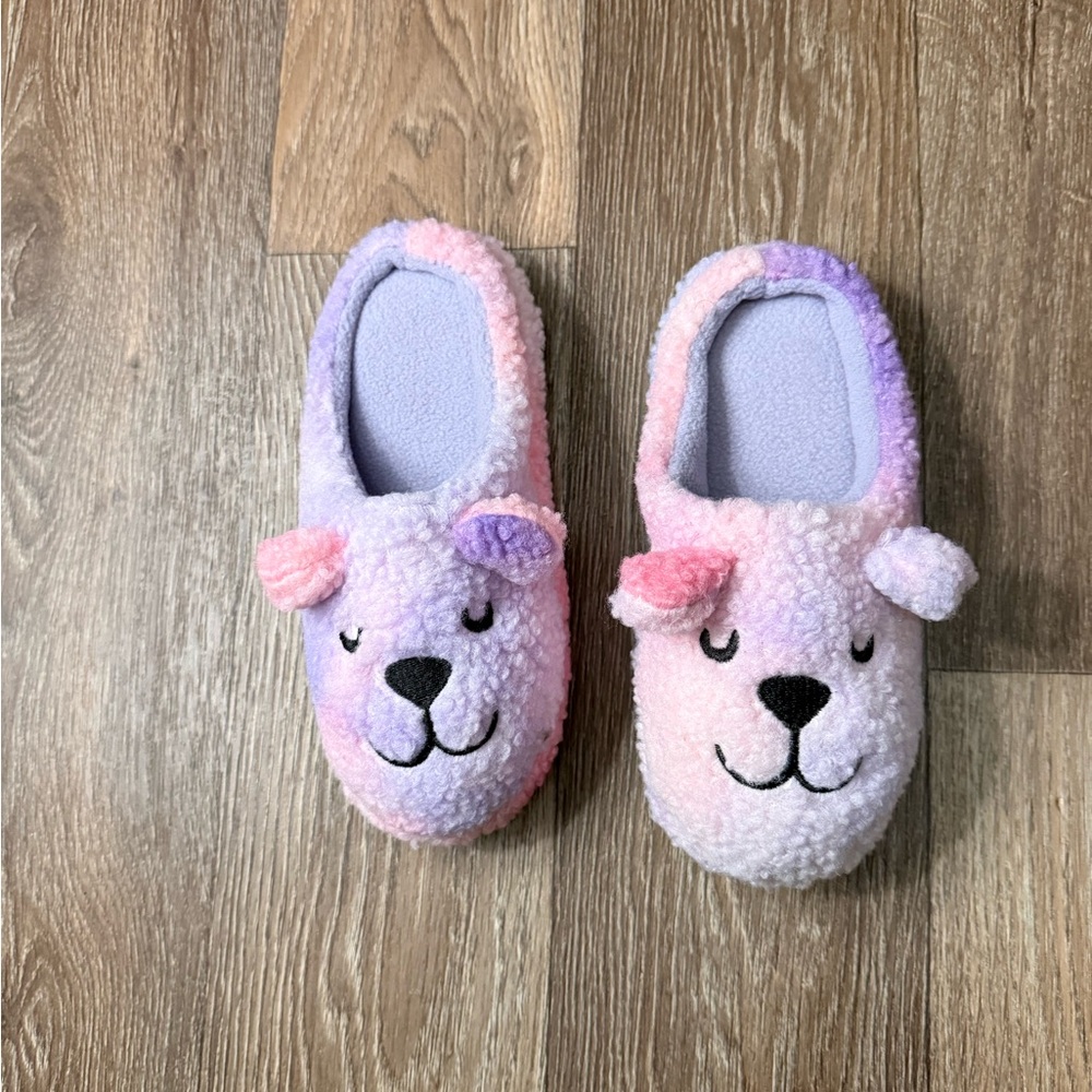 Totes Pink and Purple Kids Animal Slippers